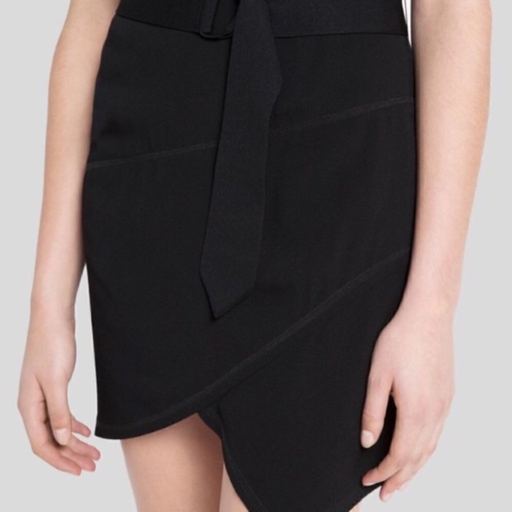 Sandro Paris Asymmetry Black Tulip Mini Skirt Size 3 - Picture 4 of 8